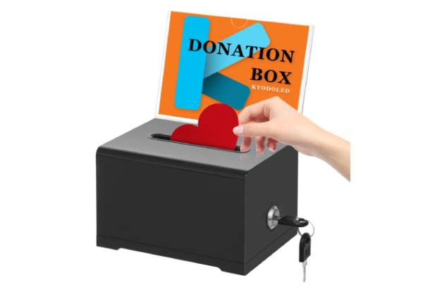 Donation Ballot Box with Sign Holder & Lock - Two Colours Available