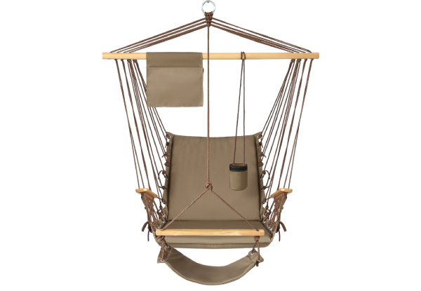 Hammock Hanging Chair with Footrest & Cup Holder