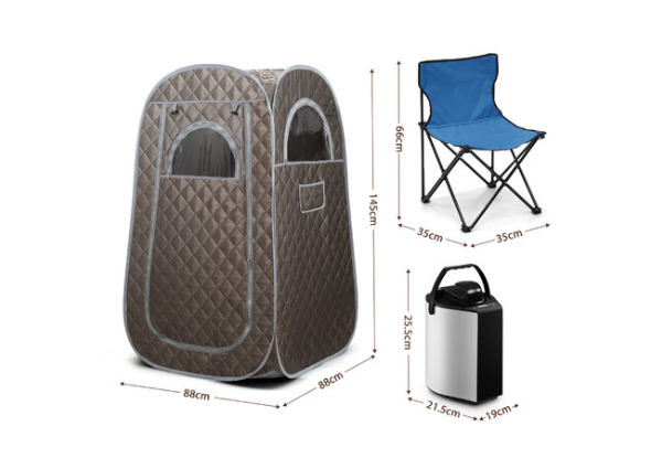 Portable Foldable Sauna Tent with Chair & Remote Control