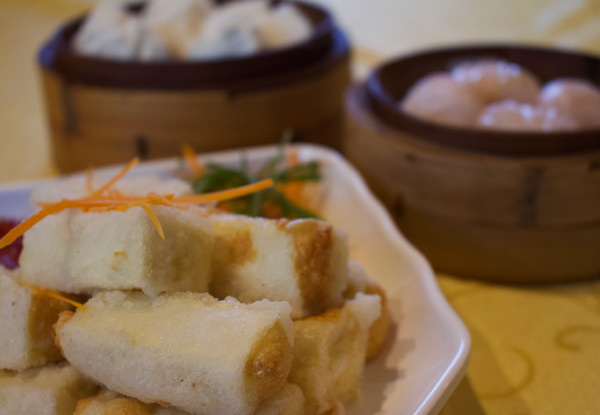 Three Yummy Yum Cha Dishes incl. Deep Fried Tofu, Prawn Dumplings & Pork Bun