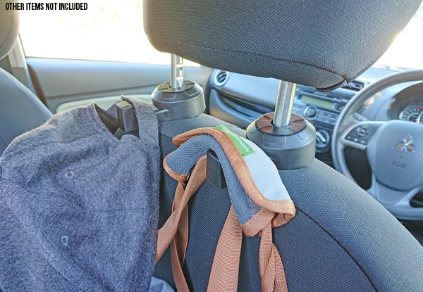 Four-Pack of Car Headrest Hooks