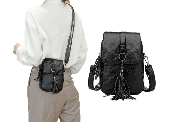 PU Leather Crossbody Bag - Available in Three Colours & Option for Two-Pack
