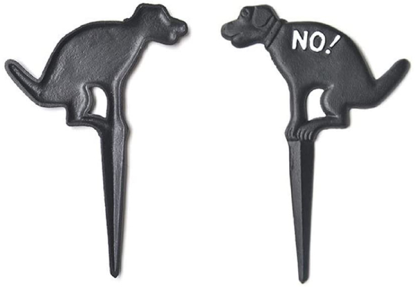 No Pooping Dog Cast Iron Lawn Sign