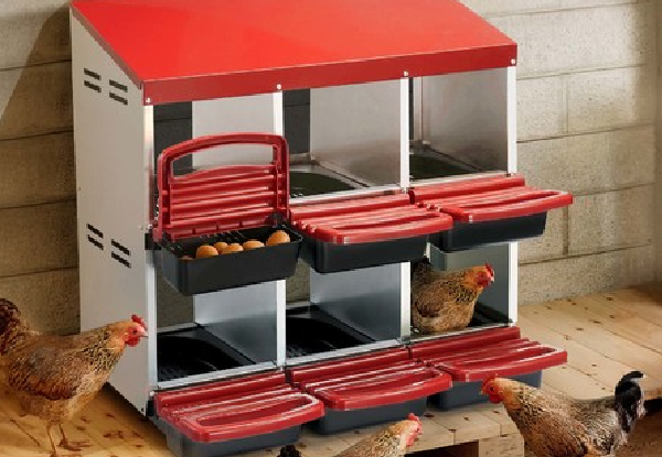 Six-Hole Two Layer Chicken Nesting Box - Two Colours Available