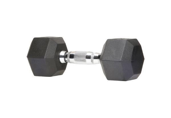 Two Rubber Encased Hex Dumbbell - Option for 5kg, 10kg, 15kg or 20kg