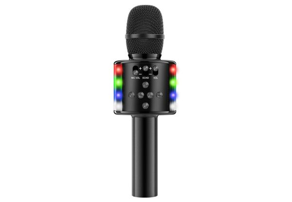 Wireless Bluetooth Karaoke Handheld Microphone Speaker - Available in Three Colours & Option for Two-Pack