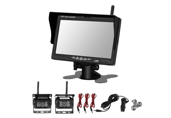 Seven-Inch Wireless Rear View Monitor with Two Wi-Fi Reverse Camera Kit