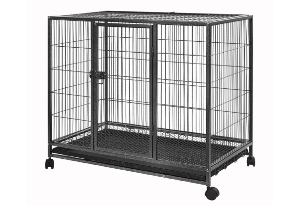 36-Inch Wheeled Metal Dog Crate