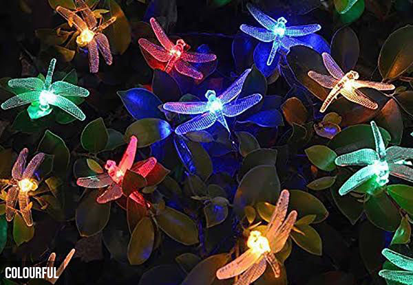 Solar Powered 30 LED Dragonfly String Lights - Two Colours Available