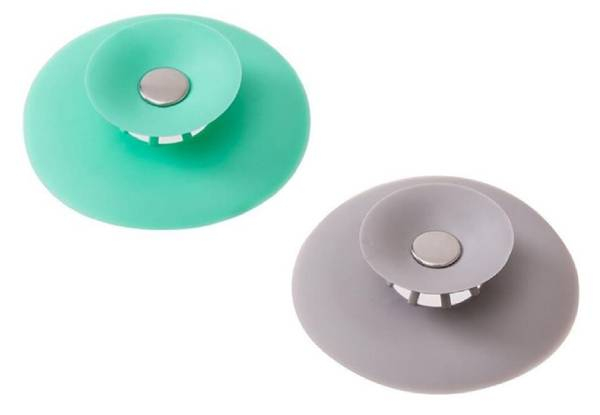 Two-Pack Silicone Leak-Proof Drain Covers -  Two Colours Available & Options up to Ten-Pack