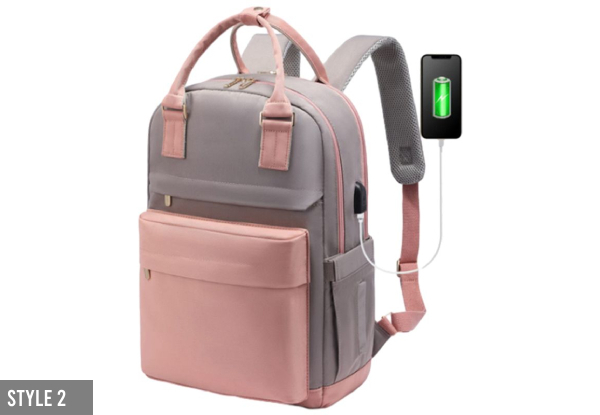 Laptop Backpack for Women with USB Port - Four Styles Available