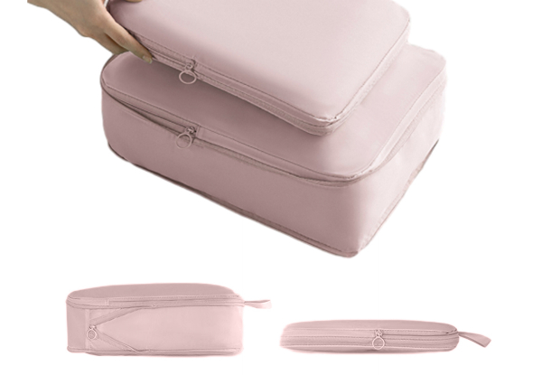 Six-Piece Packing Cubes Organiser Bag Set - Available in Five Colours & Option for Two Sets