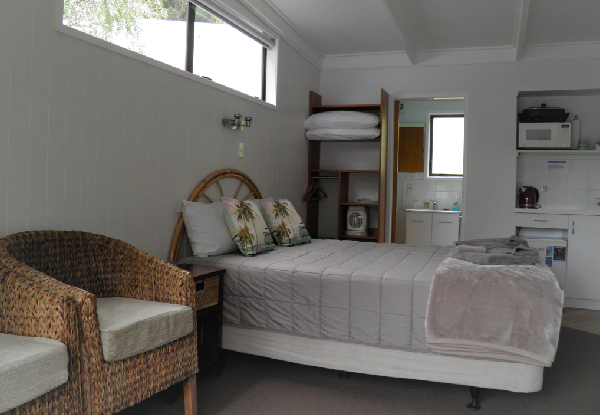 Two-Night Tairua, Coromandel Stay for Two People in a Studio - Options for a Chalet for Two, or up to Four People in a Family Apartment
