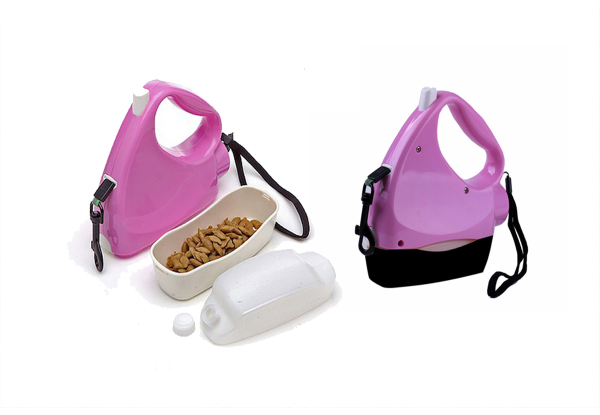 Four-in-One Retractable Dog Leash with Bowl, Bottle, Dispenser, Waste Bags - Two Colours Available