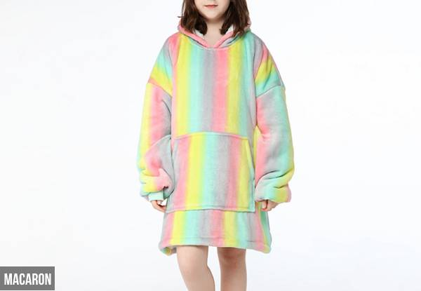Wearable Printed Hoodie Blanket - Options for Kid & Adult Sizes - Five Styles Available