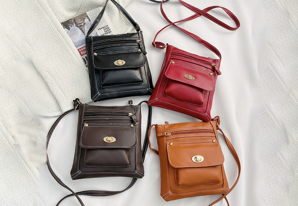 Womens Vintage PU Leather Shoulder Bag - Available in Four Colours & Option for Two