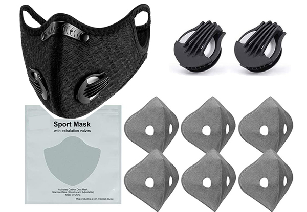 Techno TotalSafe Reusable Dust Face Mask incl. Six Filters - Options for Three or Five Masks