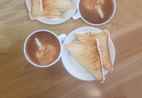 Two Medium Beverages & Two Toasties - Valid for Dine In or Takeaway