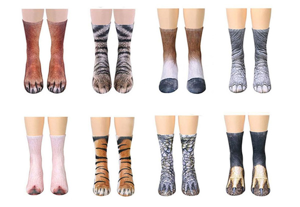 Four Pack Of Animal Feet Socks • GrabOne NZ