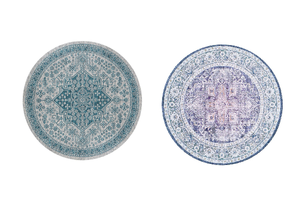 Vintage Circle Area Rug - Available in Four Styles & Three Sizes