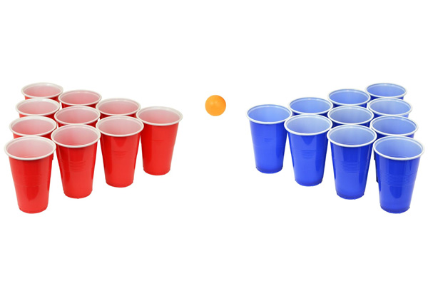 Beerpong Set incl. American Cups, Official Balls & A4 Rules Poster