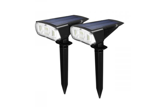 Two 40-LED Solar-Powered Outdoor Security Spotlights