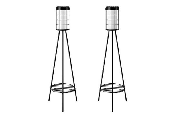 Two-Piece Outdoor Solar Light with Plant Stand