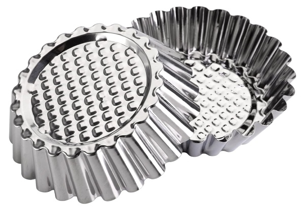 Stainless Steel Flower-Shaped Mini Tart Tin Pans - Option for Two-Set