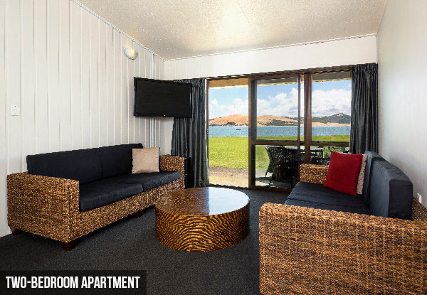 Two-Night Hokianga Waterfront Stay for Two incl. Buffet Breakfast, $10 Dining Voucher Per Night, Late Checkout, WiFi & Movies - Options for Three-Nights, Weekdays, Weekends Stays & Two-Bedroom Apartments