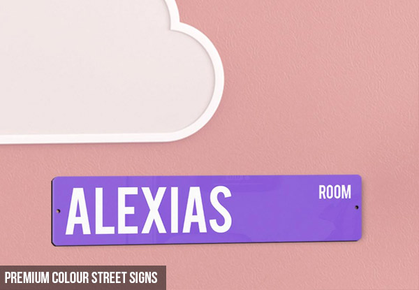 One Personalised Metal Street Sign - Option Two or Three or Premium Colour Street Sign