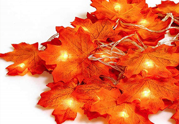 One String of Maple Leaf Lights - Options for Two or Four