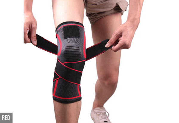 Knee-Compression Sleeves with Adjustable Straps - Two Colours & Three Sizes Available with Free Delivery