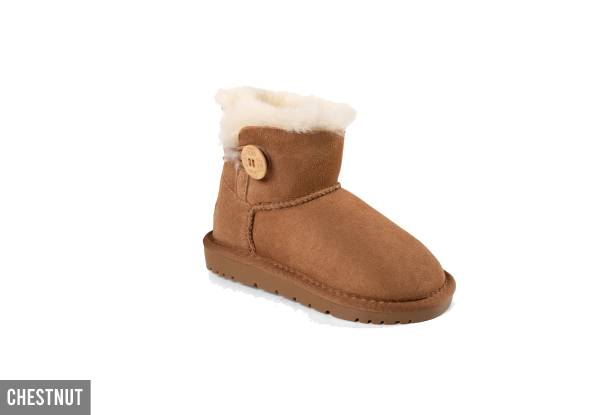Ugg Kids Water-Resistant Mini Button Boots - Available in Three Colours & Six Sizes