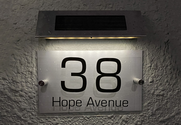 Solar House Sign Plaque Light