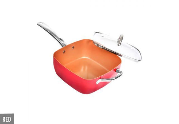 Non-Stick Deep Frying Pan with Steamer Lid - Two Colours Available