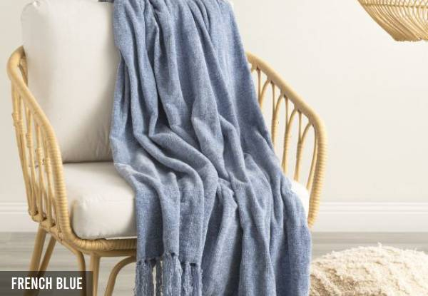 Renee Taylor Newland Polyester Chenille Throw - Six Colours Available