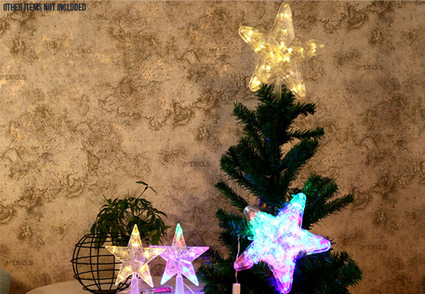 10-LED Christmas Tree Star-Shaped Topper Light - Two Colours Available & Option for 30-LED Light