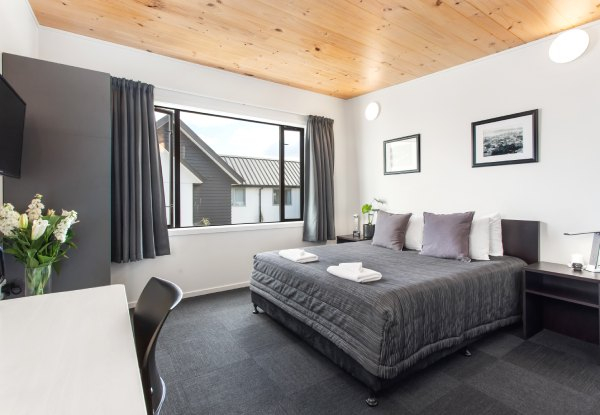 One-Night Studio Stay for Two People in Central Christchurch incl. A La Carte Breakfast, Two House Drink Vouchers, Late Checkout, & $25 Food Voucher to use at any of the Oxford Group's Six Hospitality Venues - Option for Two or Three Night Stay