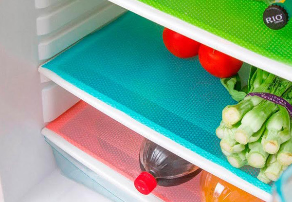 Four Washable Oil-Resistant Non-Slip Refrigerator Mats - Three Colours Available