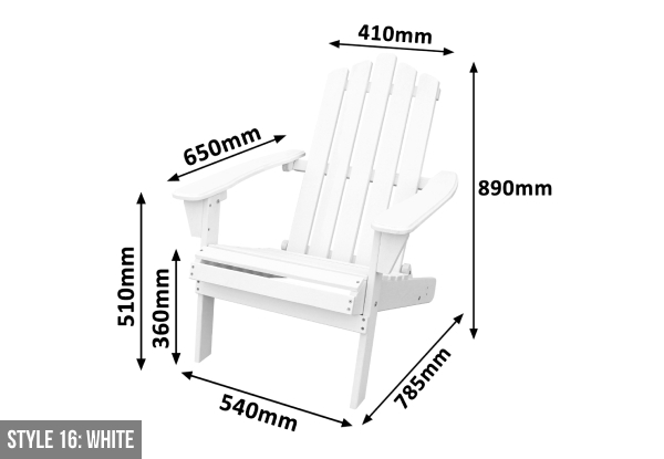 Wooden Adirondack Folding Chair Range - Nine Options Available