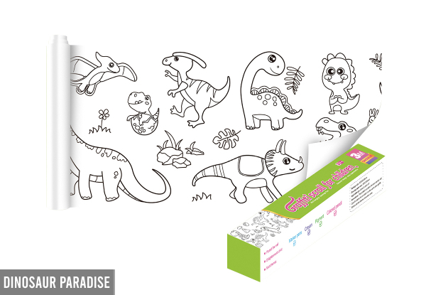 Kids DIY Colouring Paper Roll Set - Available in Five Styles & Option for Two Sets