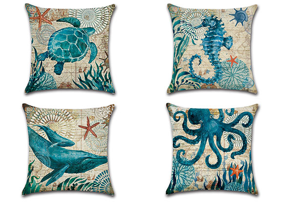 Ocean Print Cushion Cover - Four Styles Available