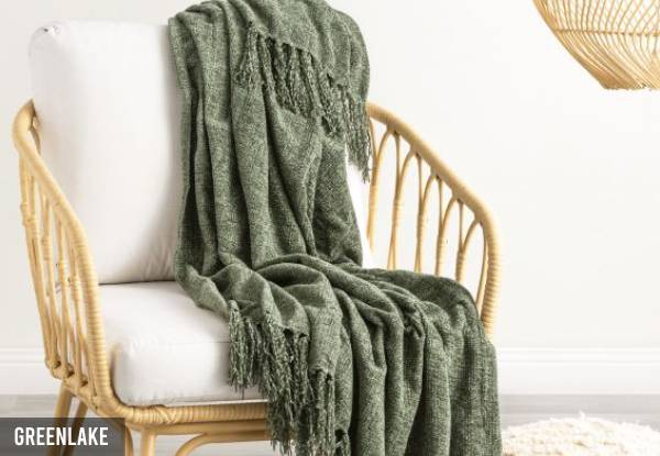 Renee Taylor Newland Polyester Chenille Throw - Six Colours Available