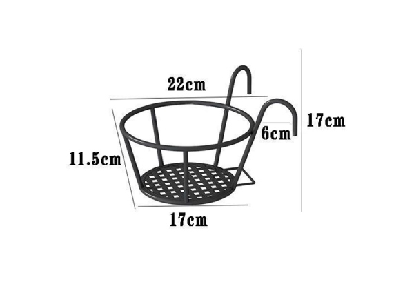 Two-Pack of Hanging Railing Steel Pot Holders