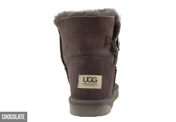 Comfort Me Unisex Australian Made Memory Foam Mini Button UGG Boots - Five Colours & Seven Sizes Available