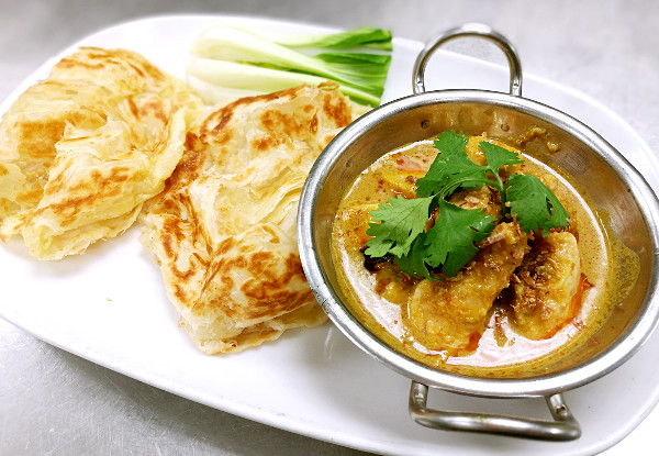 Kampong Chicken Curry with Two Roti Canai