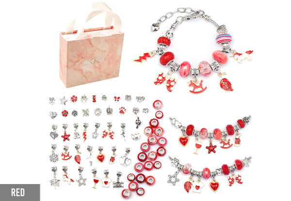 63-Piece DIY Charm Bracelet - Six Colours Available