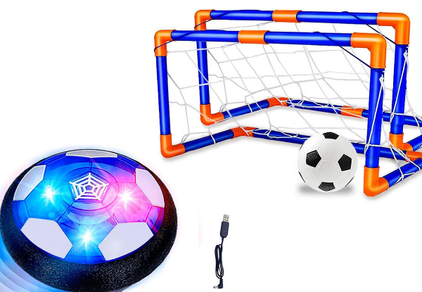 Kids Two-in-One Hover Hockey Soccer Ball Toy Set with LED