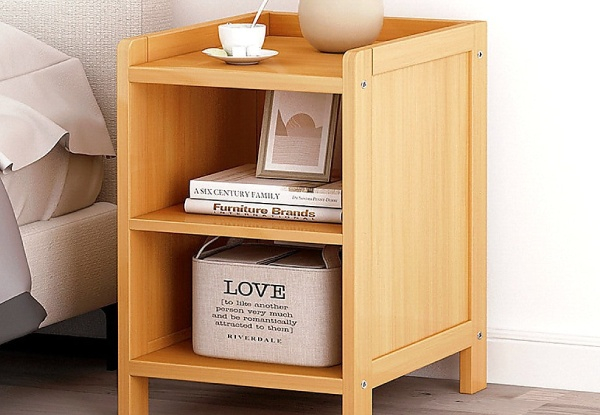 One-Set Bamboo Nightstand Bedside Table