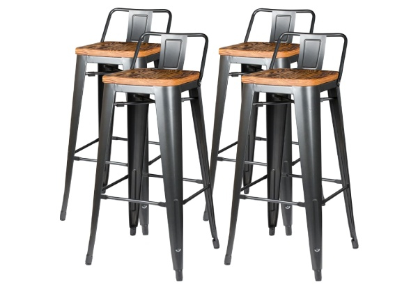 Four-Piece Bar Stool Chair with Removable Back